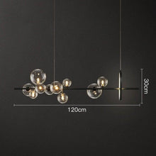Load image into Gallery viewer, INSPIRA LIFESTYLES - Bubbles Linear Chandelier - ABSTRACT LIGHT, ACCENT LIGHT, BUBBLE CHANDELIER, CHANDELIER, GLASS GLOBE CHANDELIER, GLOBE CHANDELIER, LED CHANDELIER, LED PENDANT, LIGHT, LIGHT FIXTURE, LIGHTING, LIGHTS, MODERN CHANDELIER, MODERN PENDANT, PENDANT LIGHT, SCULPTURAL LIGHT