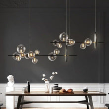 Load image into Gallery viewer, INSPIRA LIFESTYLES - Bubbles Linear Chandelier - ABSTRACT LIGHT, ACCENT LIGHT, BUBBLE CHANDELIER, CHANDELIER, GLASS GLOBE CHANDELIER, GLOBE CHANDELIER, LED CHANDELIER, LED PENDANT, LIGHT, LIGHT FIXTURE, LIGHTING, LIGHTS, MODERN CHANDELIER, MODERN PENDANT, PENDANT LIGHT, SCULPTURAL LIGHT