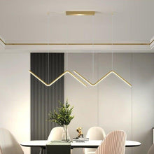Load image into Gallery viewer, INSPIRA LIFESTYLES - Directions Minimalist Chandelier - ACCENT LIGHT, BOARDROOM LIGHT, CHANDELIER, DINING LIGHT, FEATURE LIGHT, GEOMETRIC LIGHT, HANGING LIGHT, LED LIGHT, LIGHT, LIGHT FIXTURE, LIGHTING, LIGHTS, LINEAR LIGHT, MINIMAL LIGHT FIXTURE, MODERN CHANDELIER, PENDANT LIGHT, RESTAURANT LIGHT, SCULPTURAL LIGHT
