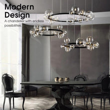 Load image into Gallery viewer, INSPIRA LIFESTYLES - Bubbles Ring Chandelier - ABSTRACT LIGHT, ACCENT LIGHT, BUBBLE CHANDELIER, BUBBLE LIGHT, CHANDELIER, GLASS GLOBE CHANDELIER, GLOBE CHANDELIER, LED CHANDELIER, LED LIGHT, LIGHT, LIGHT FIXTURE, LIGHTING, LIGHTS, MODERN CHANDELIER, MODERN PENDANT, PENDANT LIGHT, SCULPTURAL LIGHT