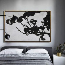 Load image into Gallery viewer, INSPIRA LIFESTYLES - Dahlia Abstract Oil Painting - ART, BLACK ABSTRACT PAINTING, CANVAS ART, CONTEMPORARY ART, FLORAL ART, FRAMED ART, HANGING ART, LARGE PAINTING, LARGE SCALE ART, MINIMALIST PAINTING, MODERN ART, OIL PAINTING, PAINTING, UNFRAMED ART, WALL ART