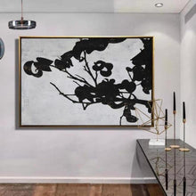 Load image into Gallery viewer, INSPIRA LIFESTYLES - Dahlia Abstract Oil Painting - ART, BLACK ABSTRACT PAINTING, CANVAS ART, CONTEMPORARY ART, FLORAL ART, FRAMED ART, HANGING ART, LARGE PAINTING, LARGE SCALE ART, MINIMALIST PAINTING, MODERN ART, OIL PAINTING, PAINTING, UNFRAMED ART, WALL ART