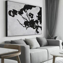Load image into Gallery viewer, INSPIRA LIFESTYLES - Dahlia Abstract Oil Painting - ART, BLACK ABSTRACT PAINTING, CANVAS ART, CONTEMPORARY ART, FLORAL ART, FRAMED ART, HANGING ART, LARGE PAINTING, LARGE SCALE ART, MINIMALIST PAINTING, MODERN ART, OIL PAINTING, PAINTING, UNFRAMED ART, WALL ART