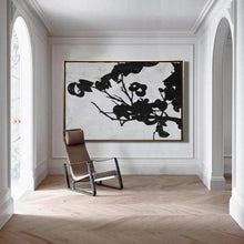 Load image into Gallery viewer, INSPIRA LIFESTYLES - Dahlia Abstract Oil Painting - ART, BLACK ABSTRACT PAINTING, CANVAS ART, CONTEMPORARY ART, FLORAL ART, FRAMED ART, HANGING ART, LARGE PAINTING, LARGE SCALE ART, MINIMALIST PAINTING, MODERN ART, OIL PAINTING, PAINTING, UNFRAMED ART, WALL ART
