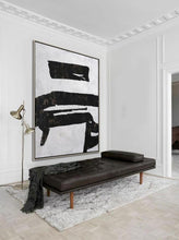 Load image into Gallery viewer, INSPIRA LIFESTYLES - Porro Abstract Oil Painting - ART, BLACK AND WHITE PAINTING, BRUSH STROKE PAINTING, CANVAS ART, CONTEMPORARY ART, FRAMED ART, HANGING ART, LARGE PAINTING, LARGE SCALE ART, MINIMALIST PAINTING, MODERN ART, OIL PAINTING, PAINTING, UNFRAMED ART, WALL ART