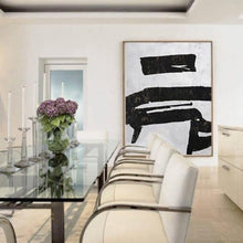 Load image into Gallery viewer, INSPIRA LIFESTYLES - Porro Abstract Oil Painting - ART, BLACK AND WHITE PAINTING, BRUSH STROKE PAINTING, CANVAS ART, CONTEMPORARY ART, FRAMED ART, HANGING ART, LARGE PAINTING, LARGE SCALE ART, MINIMALIST PAINTING, MODERN ART, OIL PAINTING, PAINTING, UNFRAMED ART, WALL ART