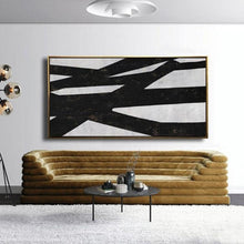 Load image into Gallery viewer, INSPIRA LIFESTYLES - Renic Modern Oil Painting - ABSTRACT ART, ART, BLACK AND WHITE ART, BLACK AND WHITE PAINTING, CANVAS ART, CONTEMPORARY ART, CONTEMPORARY PAINTING, FRAMED ART, HANGING ART, LARGE PAINTING, LARGE SCALE PAINTING, MODERN ART, OIL PAINTING, PAINTING, UNFRAMED ART, WALL ART