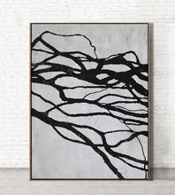 Load image into Gallery viewer, INSPIRA LIFESTYLES - Fiore Abstract Oil Painting - ABSTRACT ART, ART, BLACK AND WHITE ART, BLACK AND WHITE PAINTING, CANVAS ART, CONTEMPORARY ART, CONTEMPORARY PAINTING, FRAMED ART, HANGING ART, LARGE PAINTING, LARGE SCALE PAINTING, MODERN ART, MODERN MINIMALIST ART, OIL PAINTING, PAINTING, UNFRAMED ART, WALL ART