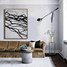 Load image into Gallery viewer, INSPIRA LIFESTYLES - Fiore Abstract Oil Painting - ABSTRACT ART, ART, BLACK AND WHITE ART, BLACK AND WHITE PAINTING, CANVAS ART, CONTEMPORARY ART, CONTEMPORARY PAINTING, FRAMED ART, HANGING ART, LARGE PAINTING, LARGE SCALE PAINTING, MODERN ART, MODERN MINIMALIST ART, OIL PAINTING, PAINTING, UNFRAMED ART, WALL ART