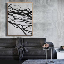 Load image into Gallery viewer, INSPIRA LIFESTYLES - Fiore Abstract Oil Painting - ABSTRACT ART, ART, BLACK AND WHITE ART, BLACK AND WHITE PAINTING, CANVAS ART, CONTEMPORARY ART, CONTEMPORARY PAINTING, FRAMED ART, HANGING ART, LARGE PAINTING, LARGE SCALE PAINTING, MODERN ART, MODERN MINIMALIST ART, OIL PAINTING, PAINTING, UNFRAMED ART, WALL ART