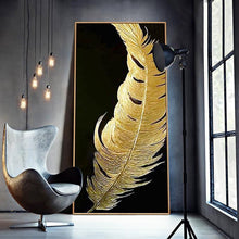Load image into Gallery viewer, INSPIRA LIFESTYLES - Briss Contemporary Oil Painting - ABSTRACT ART, ART, CANVAS ART, CONTEMPORARY ART, CONTEMPORARY PAINTING, COORDINATED ART, FEATHER PAINTING, FRAMED ART, GOLD PAINTING, HANGING ART, LARGE PAINTING, LARGE SCALE ART, MODERN ART, OIL PAINTING, PAINTING, UNFRAMED ART, WALL ART