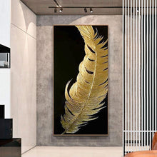 Load image into Gallery viewer, INSPIRA LIFESTYLES - Briss Contemporary Oil Painting - ABSTRACT ART, ART, CANVAS ART, CONTEMPORARY ART, CONTEMPORARY PAINTING, COORDINATED ART, FEATHER PAINTING, FRAMED ART, GOLD PAINTING, HANGING ART, LARGE PAINTING, LARGE SCALE ART, MODERN ART, OIL PAINTING, PAINTING, UNFRAMED ART, WALL ART
