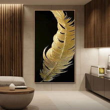 Load image into Gallery viewer, INSPIRA LIFESTYLES - Briss Contemporary Oil Painting - ABSTRACT ART, ART, CANVAS ART, CONTEMPORARY ART, CONTEMPORARY PAINTING, COORDINATED ART, FEATHER PAINTING, FRAMED ART, GOLD PAINTING, HANGING ART, LARGE PAINTING, LARGE SCALE ART, MODERN ART, OIL PAINTING, PAINTING, UNFRAMED ART, WALL ART