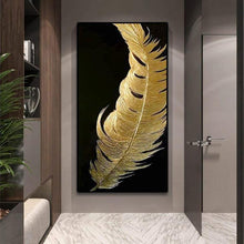 Load image into Gallery viewer, INSPIRA LIFESTYLES - Briss Contemporary Oil Painting - ABSTRACT ART, ART, CANVAS ART, CONTEMPORARY ART, CONTEMPORARY PAINTING, COORDINATED ART, FEATHER PAINTING, FRAMED ART, GOLD PAINTING, HANGING ART, LARGE PAINTING, LARGE SCALE ART, MODERN ART, OIL PAINTING, PAINTING, UNFRAMED ART, WALL ART