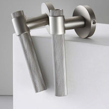 Load image into Gallery viewer, INSPIRA LIFESTYLES - Marv Door Lever Sets - DOOR FURNITURE, DOOR HARDWARE, DOOR LEVER, DOOR LOCK KEY, DOOR LOCK SET, DOOR PULL, DOOR PULLS, KNURLED HANDLES, KNURLED HARDWARE, LEVER, LEVER DOOR HANDLE, LEVER LOCK SET, MODERN DOOR HANDLES, MORTISE LOCK SET, SATIN NICKEL DOOR LEVER, THUMB TURN LOCK, TUBULAR COIN LOCK