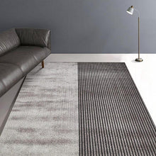Load image into Gallery viewer, INSPIRA LIFESTYLES - Minimalist Gray Stripe Area Rug - ACCENT RUG, AREA RUG, BEDROOM CARPET, BEDROOM RUG, DINING ROOM CARPET, DINING ROOM RUG, FLOOR COVERING, FLOOR MAT, GEOMETRIC RUG, HOTEL CARPET, LIVING ROOM CARPET, LIVING ROOM RUG, MINIMAL RUG, MODERN RUG, OFFICE CARPET, PILE CARPET, POLYESTER RUG, RUG, RUGS, SIMPLE RUG, STRIPE RUG, WOVEN RUG