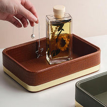 Load image into Gallery viewer, INSPIRA LIFESTYLES - Minetta Leather Tray - AMENITIES TRAY, BATHROOM ORGANIZER, DECOR, DECORATIVE TRAY, DISPLAY TRAY, HOME ACCESSORIES, HOME DECOR, HOTEL DECOR, HOTEL TRAY, JEWELRY ORGANIZER, LEATHER TRAY, METAL TRAY, STORAGE TRAYS, TOILETRIES TRAY, TRAY, TRAY HOLDERS, TRAYS