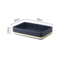 Load image into Gallery viewer, INSPIRA LIFESTYLES - Minetta Leather Tray - AMENITIES TRAY, BATHROOM ORGANIZER, DECOR, DECORATIVE TRAY, DISPLAY TRAY, HOME ACCESSORIES, HOME DECOR, HOTEL DECOR, HOTEL TRAY, JEWELRY ORGANIZER, LEATHER TRAY, METAL TRAY, STORAGE TRAYS, TOILETRIES TRAY, TRAY, TRAY HOLDERS, TRAYS
