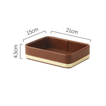 Load image into Gallery viewer, INSPIRA LIFESTYLES - Minetta Leather Tray - AMENITIES TRAY, BATHROOM ORGANIZER, DECOR, DECORATIVE TRAY, DISPLAY TRAY, HOME ACCESSORIES, HOME DECOR, HOTEL DECOR, HOTEL TRAY, JEWELRY ORGANIZER, LEATHER TRAY, METAL TRAY, STORAGE TRAYS, TOILETRIES TRAY, TRAY, TRAY HOLDERS, TRAYS