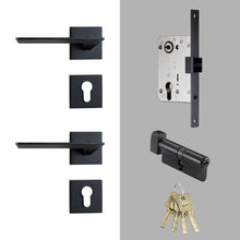 Load image into Gallery viewer, INSPIRA LIFESTYLES - Zane Door Lever Sets - DOOR FURNITURE, DOOR HARDWARE, DOOR LEVER, DOOR LOCK KEY, DOOR LOCK SET, DOOR PULL, DOOR PULLS, LEVER, LEVER DOOR HANDLE, LEVER LOCK SET, MATTE BLACK DOOR HANDLES, MATTE BLACK LEVERS, MODERN DOOR HANDLES, MORTISE LOCK, THUMB TURN LOCK, TUBULAR COIN LOCK