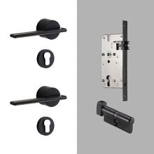 Load image into Gallery viewer, INSPIRA LIFESTYLES - Rhys Door Lever Sets - DOOR FURNITURE, DOOR HARDWARE, DOOR LEVER, DOOR LOCK KEY, DOOR LOCK SET, DOOR PULL, DOOR PULLS, LEVER, LEVER DOOR HANDLE, LEVER LOCK SET, MODERN DOOR HANDLES, MORTISE LOCK, THUMB TURN LOCK, TUBULAR COIN LOCK