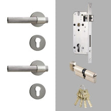 Load image into Gallery viewer, INSPIRA LIFESTYLES - Marv Door Lever Sets - DOOR FURNITURE, DOOR HARDWARE, DOOR LEVER, DOOR LOCK KEY, DOOR LOCK SET, DOOR PULL, DOOR PULLS, KNURLED HANDLES, KNURLED HARDWARE, LEVER, LEVER DOOR HANDLE, LEVER LOCK SET, MODERN DOOR HANDLES, MORTISE LOCK SET, SATIN NICKEL DOOR LEVER, THUMB TURN LOCK, TUBULAR COIN LOCK