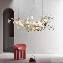Load image into Gallery viewer, INSPIRA LIFESTYLES - Sculptural Leaf Chandelier - ACCENT LIGHT, BEDROOM LIGHT, BRANCH LIGHT, CHANDELIER, DINING LIGHT, FEATURE LIGHT, HANGING LIGHT, LIGHT, LIGHT FIXTURE, LIGHTING, LIGHTS, LINEAR LIGHT, LIVING ROOM LIGHT, PENDANT LIGHT, RESTAURANT LIGHT, SCULPTURAL LIGHT, TREE LIGHT