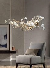 Load image into Gallery viewer, INSPIRA LIFESTYLES - Sculptural Leaf Chandelier - ACCENT LIGHT, BEDROOM LIGHT, BRANCH LIGHT, CHANDELIER, DINING LIGHT, FEATURE LIGHT, HANGING LIGHT, LIGHT, LIGHT FIXTURE, LIGHTING, LIGHTS, LINEAR LIGHT, LIVING ROOM LIGHT, PENDANT LIGHT, RESTAURANT LIGHT, SCULPTURAL LIGHT, TREE LIGHT