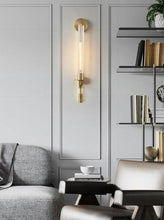 Load image into Gallery viewer, INSPIRA LIFESTYLES - Ribbed Glass Wall Sconce - ACCENT LIGHT, BATHROOM LIGHT, BEDROOM LIGHT, BEDSIDE LAMP, BESIDE LIGHT, LIGHT, LIGHT FIXTURE, LIGHTING, LIGHTS, WALL ART, WALL LAMP, WALL LIGHT, WALL SCONCE