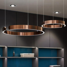 Load image into Gallery viewer, INSPIRA LIFESTYLES - Cuff Circular Pendant - ABSTRACT, HANGING RING LIGHT, LED, LED CHANDELIER, LED LIGHT, LED LIGHT RING, LIGHT, LIGHT FIXTURE, LIGHTING, LIGHTS, MINIMALIST LIGHT, MODERN CHANDLIER, MODERN PENDANT LIGHT, SCULPTURAL LIGHT, SIMPLE DESIGN