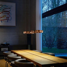 Load image into Gallery viewer, INSPIRA LIFESTYLES - Cuff Circular Pendant - ABSTRACT, HANGING RING LIGHT, LED, LED CHANDELIER, LED LIGHT, LED LIGHT RING, LIGHT, LIGHT FIXTURE, LIGHTING, LIGHTS, MINIMALIST LIGHT, MODERN CHANDLIER, MODERN PENDANT LIGHT, SCULPTURAL LIGHT, SIMPLE DESIGN