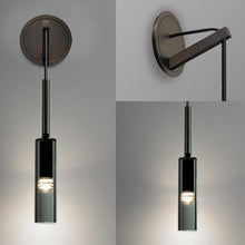 Load image into Gallery viewer, INSPIRA LIFESTYLES - Kaisa Black Glass Pendant - BLACK GLASS PENDANT LIGHT, HANGING LIGHT, LIGHT, LIGHT FIXTURE, LIGHTING, MODERN PENDANT LIGHT, PENDANT, PENDANT LIGHT, WALL LIGHT, WALL SCONCE