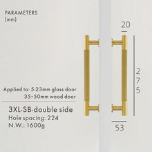 Load image into Gallery viewer, INSPIRA LIFESTYLES - Reed Long Pull Handles - BATHROOM HARDWARE, BRASS HARDWARE, CABINET HARDWARE, CABINET PULL, CLOSET PULL, DOOR PULL, DOOR PULLS, DRAWER PULL, DRAWER PULLS, FURNITURE HANDLES, FURNITURE PULL, HARDWARE, KITCHEN HARDWARE, MODERN HARDWARE, PULLS, WARDROBE HARDWARE