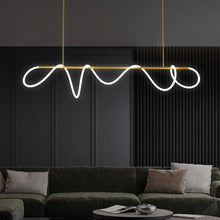 Load image into Gallery viewer, INSPIRA LIFESTYLES - Linear Rope Chandelier - ACCENT LIGHT, LED, LED CHANDELIER, LED LIGHT, LED ROPE CHANDELIER, LIGHT, LIGHT FIXTURE, LIGHTING, LIGHTS, MINIMALIST LIGHT, MODERN CHANDELIER, MODERN PENDANT LIGHT, SCULPTURAL LIGHT, SIMPLE DESIGN
