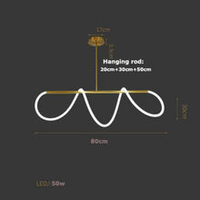 Load image into Gallery viewer, INSPIRA LIFESTYLES - Linear Rope Chandelier - ACCENT LIGHT, LED, LED CHANDELIER, LED LIGHT, LED ROPE CHANDELIER, LIGHT, LIGHT FIXTURE, LIGHTING, LIGHTS, MINIMALIST LIGHT, MODERN CHANDELIER, MODERN PENDANT LIGHT, SCULPTURAL LIGHT, SIMPLE DESIGN