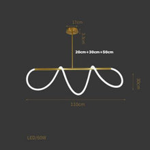 Load image into Gallery viewer, INSPIRA LIFESTYLES - Linear Rope Chandelier - ACCENT LIGHT, LED, LED CHANDELIER, LED LIGHT, LED ROPE CHANDELIER, LIGHT, LIGHT FIXTURE, LIGHTING, LIGHTS, MINIMALIST LIGHT, MODERN CHANDELIER, MODERN PENDANT LIGHT, SCULPTURAL LIGHT, SIMPLE DESIGN