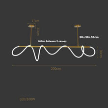 Load image into Gallery viewer, INSPIRA LIFESTYLES - Linear Rope Chandelier - ACCENT LIGHT, LED, LED CHANDELIER, LED LIGHT, LED ROPE CHANDELIER, LIGHT, LIGHT FIXTURE, LIGHTING, LIGHTS, MINIMALIST LIGHT, MODERN CHANDELIER, MODERN PENDANT LIGHT, SCULPTURAL LIGHT, SIMPLE DESIGN
