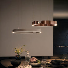 Load image into Gallery viewer, INSPIRA LIFESTYLES - Cuff Circular Pendant - ABSTRACT, HANGING RING LIGHT, LED, LED CHANDELIER, LED LIGHT, LED LIGHT RING, LIGHT, LIGHT FIXTURE, LIGHTING, LIGHTS, MINIMALIST LIGHT, MODERN CHANDLIER, MODERN PENDANT LIGHT, SCULPTURAL LIGHT, SIMPLE DESIGN