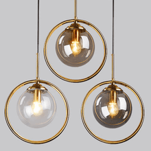 Load image into Gallery viewer, INSPIRA LIFESTYLES - Glass Globe Pendant Light - BEDROOM LIGHT, BEDSIDE LIGHT, BRASS, GLASS, HANGING LIGHT, LIGHT, LIGHT FIXTURE, LIGHTING, LIGHTS, LIVING ROOM LIGHT, MINIMAL, MODERN, PENDANT LIGHT