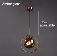 Load image into Gallery viewer, INSPIRA LIFESTYLES - Glass Globe Pendant Light - BEDROOM LIGHT, BEDSIDE LIGHT, BRASS, GLASS, HANGING LIGHT, LIGHT, LIGHT FIXTURE, LIGHTING, LIGHTS, LIVING ROOM LIGHT, MINIMAL, MODERN, PENDANT LIGHT