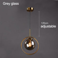 Load image into Gallery viewer, INSPIRA LIFESTYLES - Glass Globe Pendant Light - BEDROOM LIGHT, BEDSIDE LIGHT, BRASS, GLASS, HANGING LIGHT, LIGHT, LIGHT FIXTURE, LIGHTING, LIGHTS, LIVING ROOM LIGHT, MINIMAL, MODERN, PENDANT LIGHT