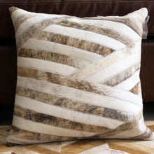 Load image into Gallery viewer, INSPIRA LIFESTYLES - Crossover Cowhide Pillow - ACCENT PILLOW, ACCESSORIES, CUSHION, DECORATIVE PILLOW, HOME DECOR, LEATHER, PILLOW, SOFTGOODS, THROW PILLOW