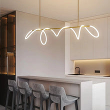 Load image into Gallery viewer, INSPIRA LIFESTYLES - Linear Rope Chandelier - ACCENT LIGHT, LED, LED CHANDELIER, LED LIGHT, LED ROPE CHANDELIER, LIGHT, LIGHT FIXTURE, LIGHTING, LIGHTS, MINIMALIST LIGHT, MODERN CHANDELIER, MODERN PENDANT LIGHT, SCULPTURAL LIGHT, SIMPLE DESIGN