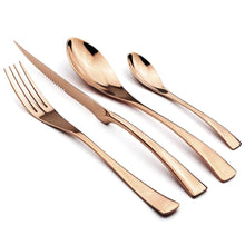 Load image into Gallery viewer, INSPIRA LIFESTYLES - Polished Modern Cutlery Set - 24 PCS - CUTLERY, DINNER WARE, FORK, KNIFE, MODERN CUTLERY, SERVING WARE, SPOON, STAINLESS STEEL, TABLEWARE