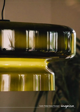 Load image into Gallery viewer, INSPIRA LIFESTYLES - Canto Tinted Glass Pendant, sculptural glass pendant light, layered tinted glass lighting, olive green glass pendant, plum glass pendant, rust glass pendant, modern interior lighting, designer glass pendant, hospitality lighting
