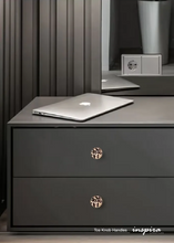 Load image into Gallery viewer, INSPIRA LIFESTYLES - Tos Knob Handles, brass cabinet knobs with decorative inlays, modern round drawer knobs for furniture, closets, wardrobes, and wall hook applications in contemporary interiors
