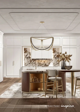 Load image into Gallery viewer, INSPIRA LIFESTYLES - Arc Modern Pendant, sculptural arc pendant light, architectural curved pendant lighting, minimalist pendant light, dining table pendant, kitchen island pendant, stair void lighting, hospitality lighting
