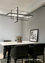 Load image into Gallery viewer, INSPIRA LIFESTYLES - Geometric Rectangles Chandelier, modern geometric chandelier, rectangular LED chandelier, architectural ceiling light, dining table chandelier, kitchen island lighting, contemporary interior lighting
