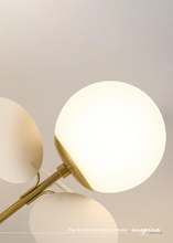 Load image into Gallery viewer, INSPIRA LIFESTYLES - Pop-Art Monochrome Chandelier, sculptural globe chandelier, monochrome modern lighting, molecular chandelier design, white contemporary chandelier, artistic LED pendant lighting
