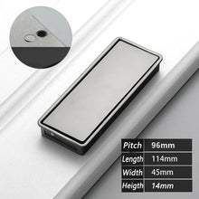 Load image into Gallery viewer, INSPIRA LIFESTYLES | Aero Flush Pull Handles, flush-mounted pull handles, minimalist cabinet hardware, zinc alloy drawer pulls, push-flap mechanism, contemporary kitchen handles, hidden installation hardware, modern wardrobe pulls, space-saving cabinet handles, sleek bathroom hardware, matte black, brushed gold, grey finishes, seamless design, durable drawer pulls, modern interior design, streamlined aesthetics, embedded cabinet pulls, touch-to-open handles
